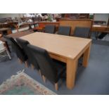 Beech/oak dining table and chairs