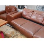 Leather sofa and chair