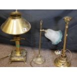 3 x brass lamps