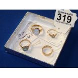 4 x Gold rings (14g approx) 2 x 18ct