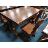 Oak dining table and 4 chairs