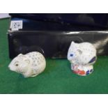 Crown Derby Vole and doormouse paperweight