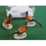 3 x Beswick pheasants