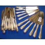 Set of 24 Silver knives total weight 1.2kg