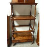 Walnut Victorian what-not (shelf missing)