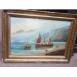 Oil of Whitby signed T Moore