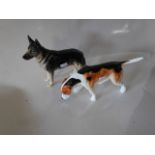 Beswick Ulrica Alsatian & Alton Foxhound Dog Figures