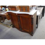 Victorian rosewood marble top sideboard 4'wide