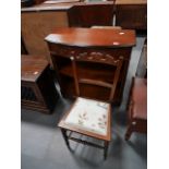 Mahogany cupboard and chair