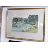 Alfred Gill watercolour "River Scene"