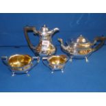 4 pce silver coffee set Birmingham (1800g)