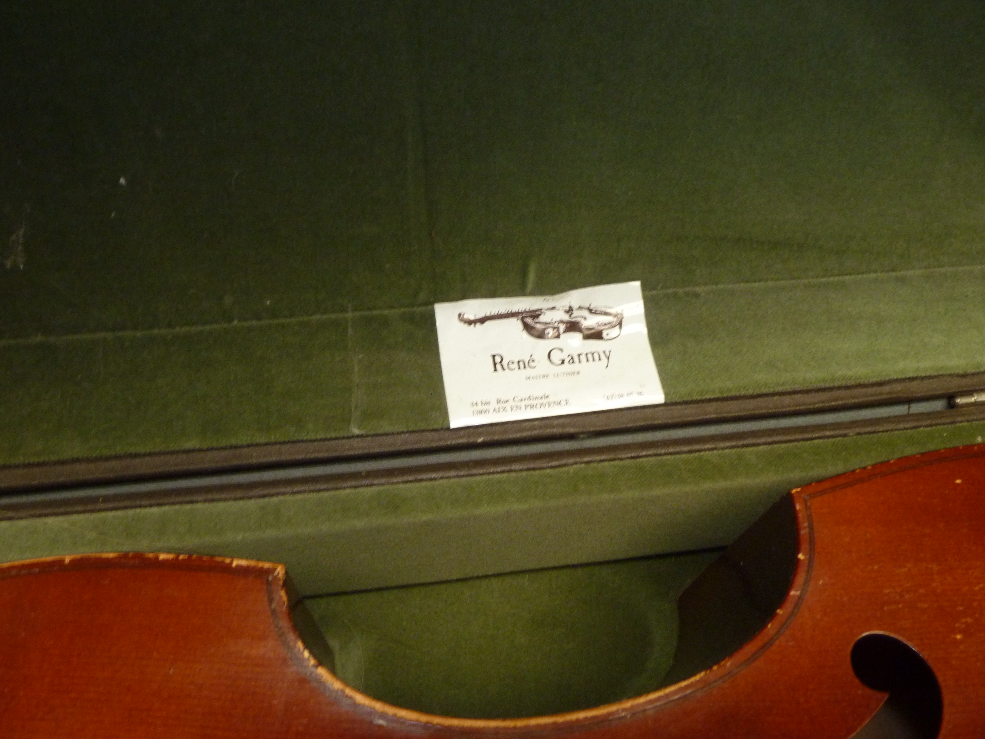 French 7 string bass viola da gamba by Rene Garmy 1983 and bow - Image 5 of 6
