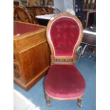 Victorian mahogany nursing chair