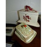 Pair of cheese/butter dishes