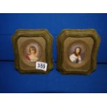 2 x portrait miniatures