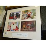 Signed and framed Raymond Briggs Kit Kat advert