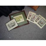 Framed and loose cricket and golf drawings - Crombie & Fuller