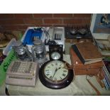 Vintage telephones, operator box, lamps, adding machine etc.