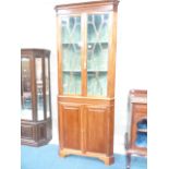 Yew standing corner cupboard