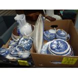 2 boxes blue and white china