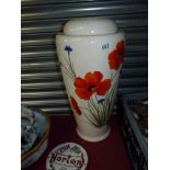 Large lidded Italian floral hall vase