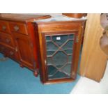 Antique mahogany glazed corner cupboard