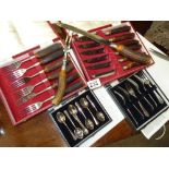 Various Cased Cutlery + Silver Spoon Set