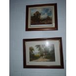 Pair of framed countryside farming prints