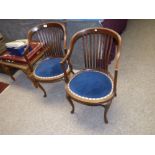 Pair of Edwardian saloon chairs