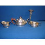 3 pce Birmingham Silver tea set etc (950g)