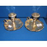 Pair of plated candle holders