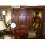 Antique mahogany triple wardrobe