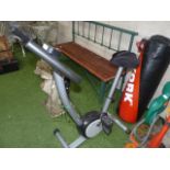 Exercise bike and punch bag