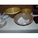 3 large stoneware bowls