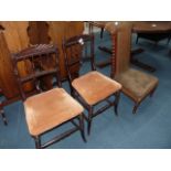 Victorian prayer chair and 2 mahogany bedroom chairs