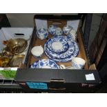 1 box blue and white coffee set