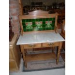 Pine washstand with marble top