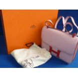 Hermes Constance handbag 24cm in pink with box and bag etc.Marked GLY745