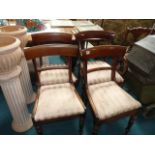 3 mahogany dining chairs and carver