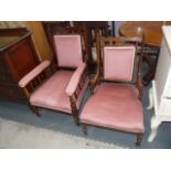 Edwardian mahogany gents and ladies chairs
