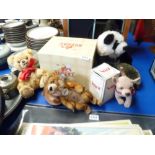 Collection of Steiff, Doulton and Wade animals and bears