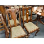 4 Mahogany Queen Anne style dining chairs