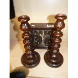 Smith Electric deco mantle clock & Pair of candlesticks