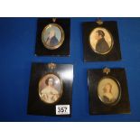 4 x portrait miniatures