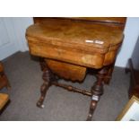 Victorian walnut sewing table