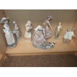 Collection of seven Lladro & Nao figures