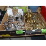 2 x boxes brass and plated items