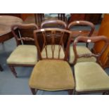 5 misc. mahogany dining chairs