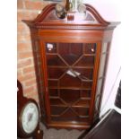 Antique mahogany corner cupboard