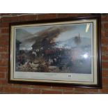 Framed Rorke's Drift battle print 70x100cm incl frame